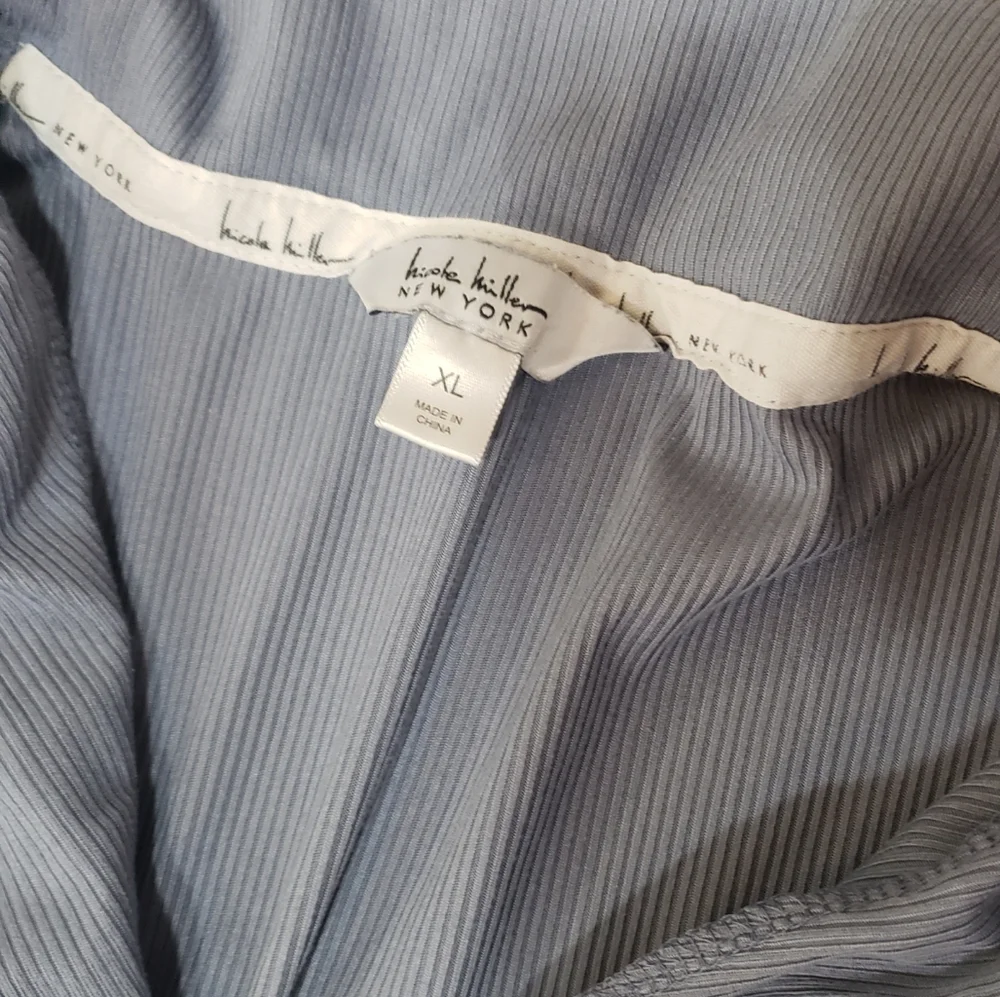 Nicole Miller LuxuryPajamas XL Grey/blue,wideleg,button Front,cozy,loungewear - Picture 3 of 3